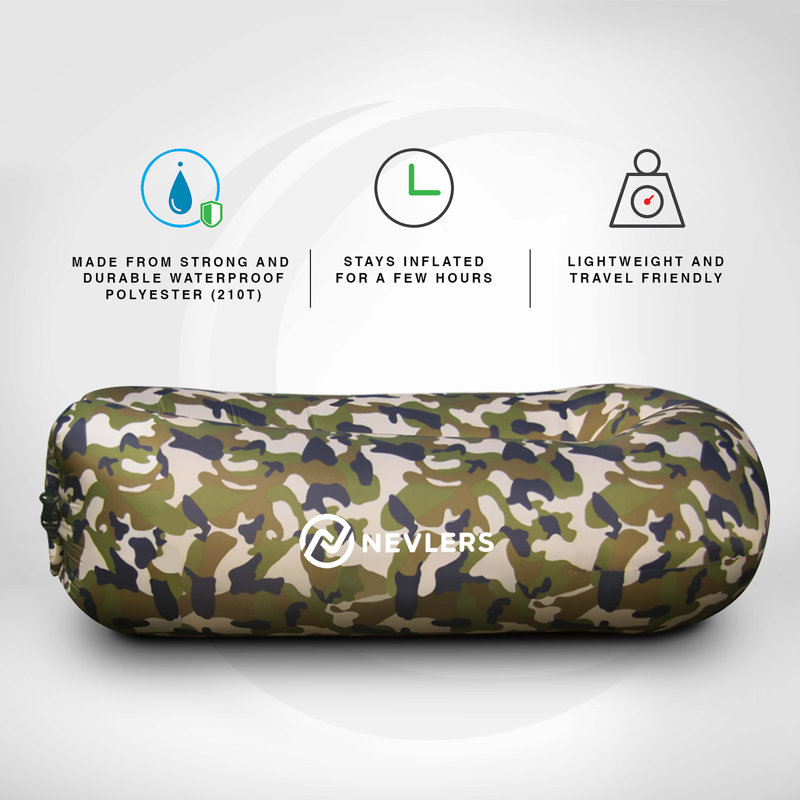 Mockins Inflatable Lounger Air Sofa with Pockets and Attached Travel